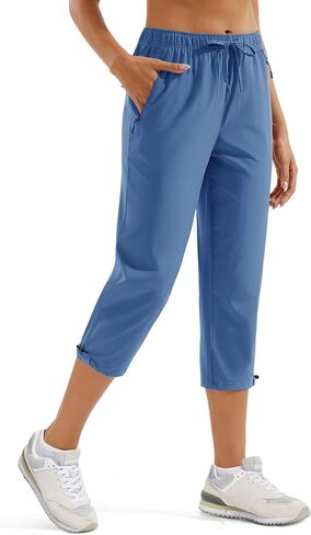 MAGCOMSEN Capri Pants for Women Lightweight Quick Dry Hiking Capris with Pockets Travel Workout Casual Summer UPF 50+ in Saudi Arabia