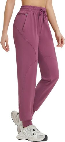 baleaf Women's Joggers Running Hiking Pants with Zipper Pockets Lightweight Athletic Travel Sweatpants Workout Jogging in Saudi Arabia
