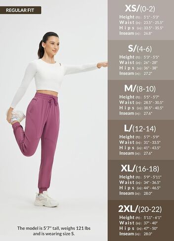baleaf Women's Joggers Running Hiking Pants with Zipper Pockets Lightweight Athletic Travel Sweatpants Workout Jogging in Saudi Arabia