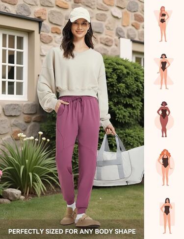 baleaf Women's Joggers Running Hiking Pants with Zipper Pockets Lightweight Athletic Travel Sweatpants Workout Jogging in Saudi Arabia