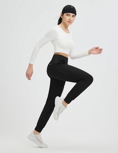 baleaf Women's Fleece Lined Joggers Water Resistant Hiking Pants High Waisted Winter Thermal Sweatpants Zipper Pockets in Saudi Arabia