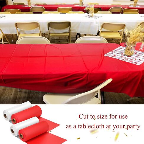 Moukeren 40 × 100 '' Circus tablecloth roll tablecloth tableroth divable diy carnival carnival party supplies for big top tup backdrop strops stupes stupes level stupes (white ، red ، 2 roll) in Saudi Arabia