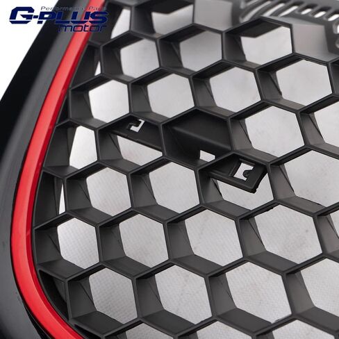 G-PLUS Front Bumper Hood Grille W/Red Trim, Compatible with Volkswagen Golf 7.5 2017-2019, 5GM853651AGCEE, 5GM853651AJCEE in Saudi Arabia