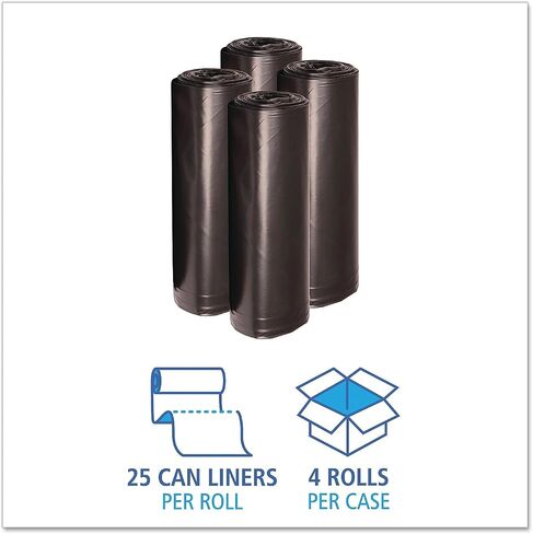 Boardwalk 519 SH-Grade Repro Can Liners, 38x58, 60gal, 1.2mil, Black, 10 Bag/Roll, 10 Roll/CT in Saudi Arabia