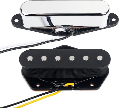 Banworks Alnico 5 Guitar Pickup 8.2k/7.6k الناتج المرتفع 50 مم/54 ملم لقطات الرقبة/الجسر مجموعة التقاطات لفائف واحدة مجموعة الألياف الكبار لـ Telecaster Tele TL حزمة الغيتار الكهربائية من 2 JT/SYQ-05 in Kuwait