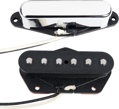 Banworks Alnico 5 Guitar Pickup 8.2k/7.6k الناتج المرتفع 50 مم/54 ملم لقطات الرقبة/الجسر مجموعة التقاطات لفائف واحدة مجموعة الألياف الكبار لـ Telecaster Tele TL حزمة الغيتار الكهربائية من 2 JT/SYQ-05 in Kuwait