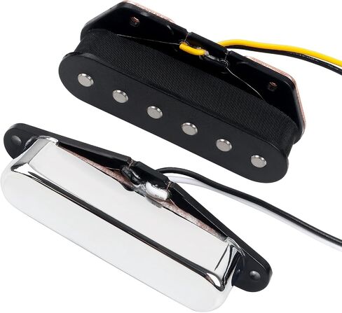 Banworks Alnico 5 Guitar Pickup 8.2k/7.6k الناتج المرتفع 50 مم/54 ملم لقطات الرقبة/الجسر مجموعة التقاطات لفائف واحدة مجموعة الألياف الكبار لـ Telecaster Tele TL حزمة الغيتار الكهربائية من 2 JT/SYQ-05 in Kuwait
