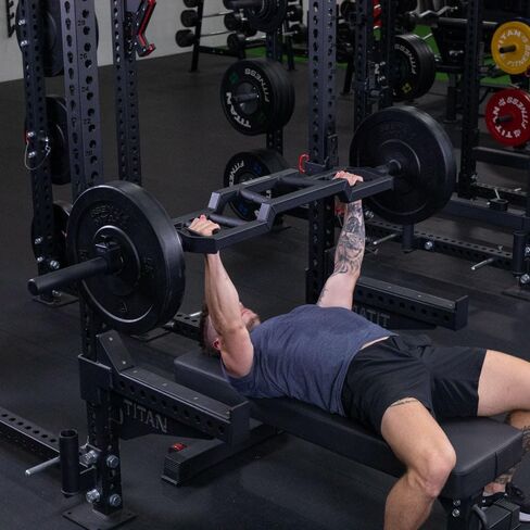 Titan Fitness Rackable Multi-Grip Camber Olympic Barbell ، تم تقييمه 1000 رطل ، زاوية ومحايدة لكرة القدم Barbell in Kuwait