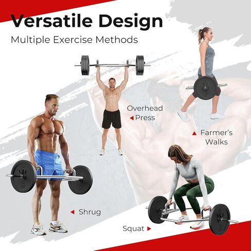 Gymax Olympic Polling Bar - 56 "chrome hex hex exiture bar for quats ، deadlifts ، trurgs & power pows ​​- 800 £ in Saudi Arabia