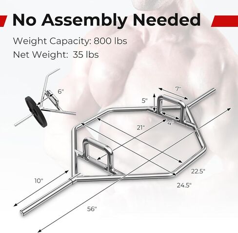 Gymax Olympic Polling Bar - 56 "chrome hex hex exiture bar for quats ، deadlifts ، trurgs & power pows ​​- 800 £ in Saudi Arabia