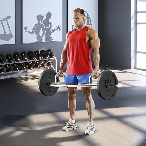 Gymax Olympic Polling Bar - 56 "chrome hex hex exiture bar for quats ، deadlifts ، trurgs & power pows ​​- 800 £ in Saudi Arabia