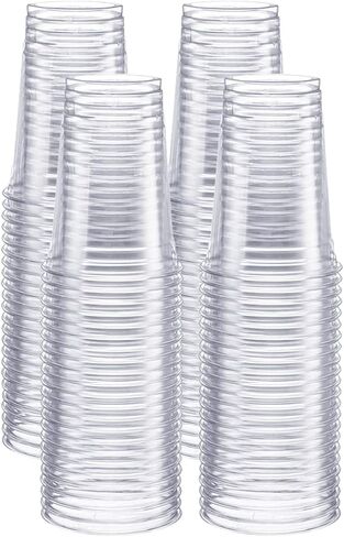 GUSTO [16 oz. - 100 Pack] Crystal PET Clear Plastic Cups for Party - Ideal for Cold Beverages, Smoothies, and Parties-(Formerly Comfy Package) in Saudi Arabia
