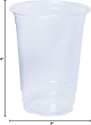 GUSTO [16 oz. - 100 Pack] Crystal PET Clear Plastic Cups for Party - Ideal for Cold Beverages, Smoothies, and Parties-(Formerly Comfy Package) in Saudi Arabia