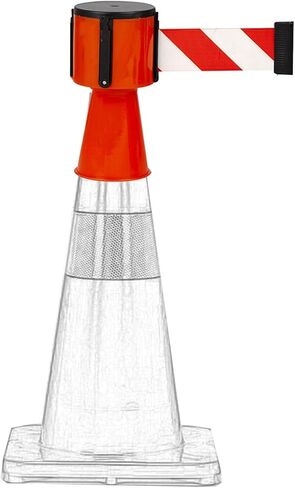 6.6/9.8/16/32FT Cone Barrier Tape, Retractable Belt Barrier for most traffic cones, Vehicle Road Cone Connecting Belt,with automatic rebound(B,5M/16FT) in Saudi Arabia