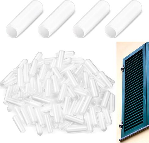 100 Pcs 1/4" x 1" Screw Thread Protectors Compatible with Hurricane Shutters White Bolt End Caps Round Rubber End Caps for Many Hurricane Shutters Windows Exterior Metal Tubing Rod Bolt in Saudi Arabia