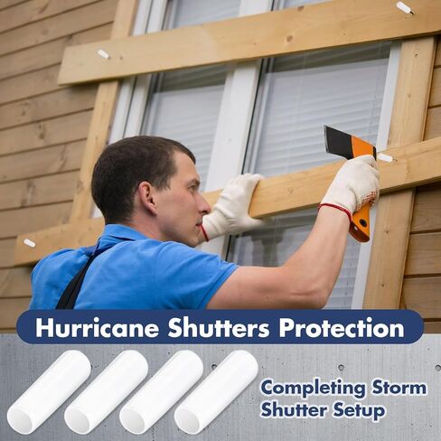 100 Pcs 1/4" x 1" Screw Thread Protectors Compatible with Hurricane Shutters White Bolt End Caps Round Rubber End Caps for Many Hurricane Shutters Windows Exterior Metal Tubing Rod Bolt in Saudi Arabia