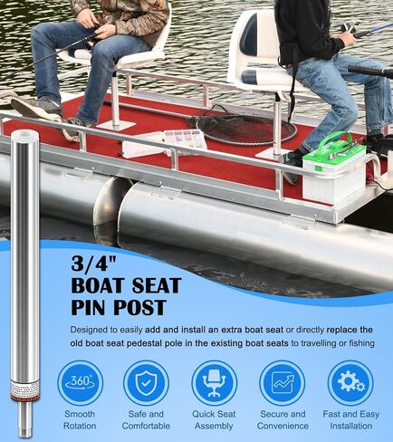 3/4" Boat Seat Pin Post for Most Marine Boat Seat Pedestal Base Mount, SP-2164 Boat Seat Pedestal Post Lock-in Aluminum Extension Post Pole for Pontoon Boats/Fishing Boats/Bass Boats/Cruising Boats in Saudi Arabia
