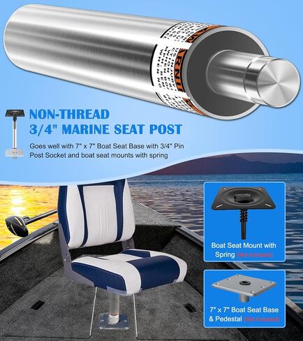3/4" Boat Seat Pin Post for Most Marine Boat Seat Pedestal Base Mount, SP-2164 Boat Seat Pedestal Post Lock-in Aluminum Extension Post Pole for Pontoon Boats/Fishing Boats/Bass Boats/Cruising Boats in Saudi Arabia