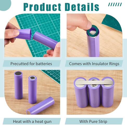 910 PCS بطارية التفاف PVC PVC Heat Trend Kits متوافقة مع 18650 ، بما في ذلك 460 الأكمام البطارية مسطحة 50 شريط النيكل النقي 400 عازل لاصق ذاتي السماوية للزرقاء DIY in Saudi Arabia
