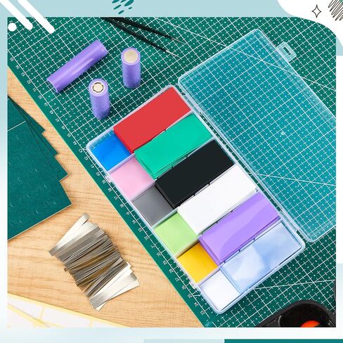 910 PCS بطارية التفاف PVC PVC Heat Trend Kits متوافقة مع 18650 ، بما في ذلك 460 الأكمام البطارية مسطحة 50 شريط النيكل النقي 400 عازل لاصق ذاتي السماوية للزرقاء DIY in Saudi Arabia