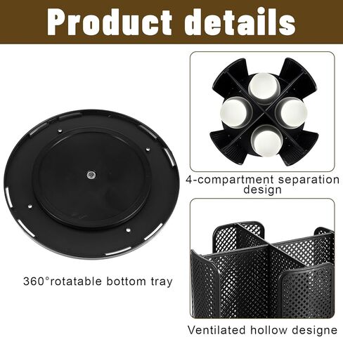 2 Pcs Rotating Paper Cup Dispenser, Cup Holder with 4 Compartments, Disposable Coffee Cup Dispenser Removable, Plastic Cup Storage & Lid Holder for Countertops, Kitchen, Coffee Stations (Black) in Kuwait