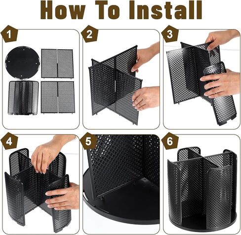 2 Pcs Rotating Paper Cup Dispenser, Cup Holder with 4 Compartments, Disposable Coffee Cup Dispenser Removable, Plastic Cup Storage & Lid Holder for Countertops, Kitchen, Coffee Stations (Black) in Kuwait