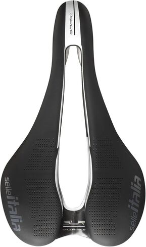 Selle Italia SLR Boost Endurance TI316 Superflow Road Bike Saddle - Road Road Picycle Seat - Rost Nose Saddle Road ، Racing ، Thanpurance ، & Triathlon ، Black & White ، 248 × 145mm ، 207g (SI510753) in Saudi Arabia