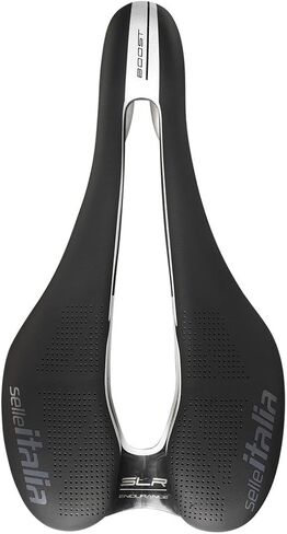 Selle Italia SLR Boost Endurance TI316 Superflow Road Bike Saddle - Road Road Picycle Seat - Rost Nose Saddle Road ، Racing ، Thanpurance ، & Triathlon ، Black & White ، 248 × 145mm ، 207g (SI510753) in Saudi Arabia