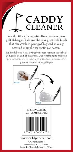 Clean Swing Mini Brush – Golf Club Cleaner with Magnetic Clip, Dual-Sided Brush | Golf Accessories for Men, Best Golf Gift | Caddy Cleaner in Saudi Arabia