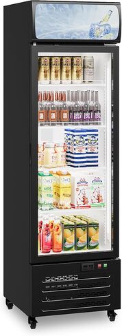 Commercial Display Refrigerator with Single Glass Door, 11.5 Cu.Ft Merchandiser Beverage Refrigerators Fridge, Upright Beverage Cooler, Soft Led Light, Adjustable Shelves in Saudi Arabia