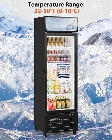 Commercial Display Refrigerator with Single Glass Door, 11.5 Cu.Ft Merchandiser Beverage Refrigerators Fridge, Upright Beverage Cooler, Soft Led Light, Adjustable Shelves in Saudi Arabia
