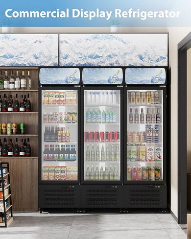 Commercial Display Refrigerator with Single Glass Door, 11.5 Cu.Ft Merchandiser Beverage Refrigerators Fridge, Upright Beverage Cooler, Soft Led Light, Adjustable Shelves in Saudi Arabia
