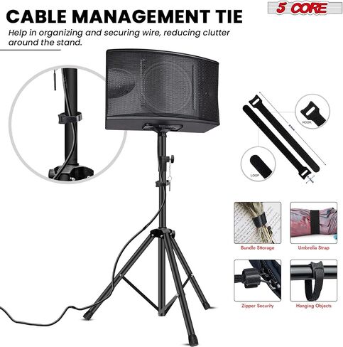 5 Core Speaker Stand Floor Floor قابل للتعديل حتى 48 بوصة DJ Studio Monitor Stands Pole Mount - SS HD 1PK 4ft in Saudi Arabia