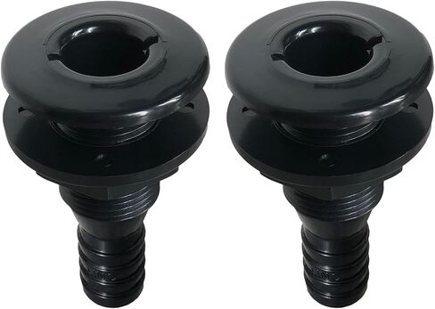 2Pcs Thru Hull Fittings for Boats,Straight Thru-Hull Connection for Hose,Plastic Through Hull Fitting in Kuwait