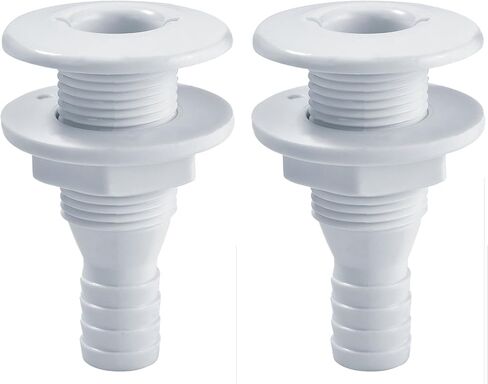 2Pcs Thru Hull Fittings for Boats,Straight Thru-Hull Connection for Hose,Plastic Through Hull Fitting in Kuwait