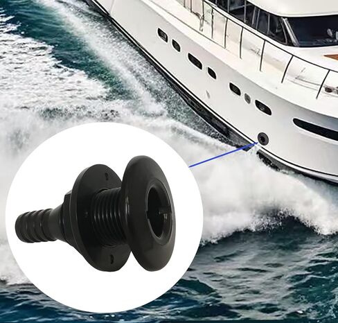2Pcs Thru Hull Fittings for Boats,Straight Thru-Hull Connection for Hose,Plastic Through Hull Fitting in Kuwait