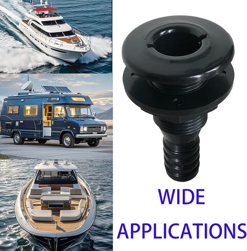 2Pcs Thru Hull Fittings for Boats,Straight Thru-Hull Connection for Hose,Plastic Through Hull Fitting in Kuwait