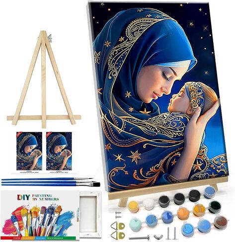ATDMS Paint by Numbers Kits for Adult with Frame DIY Landscape Paint by Number with Easel Acrylic Forest Oil Painting by Number for Wall Hanging Home Room Decor 7.87x11.81 Inch in Saudi Arabia