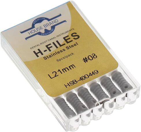 400449 HSB Hedstrom Endodontic Files Stainless Steel 21mm #08 Grey 6/Pk in Saudi Arabia
