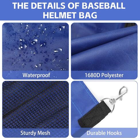 Baseball Dugout Organizer, Hanging Helmet Bag for 15 Players Baseball Softball Team, Helmet Organizer for Dugout Fence Garage, Organize Baseball Equipment, Helmets, Gloves, Bats, Balls in Saudi Arabia