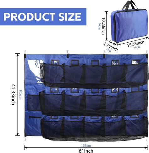Baseball Dugout Organizer, Hanging Helmet Bag for 15 Players Baseball Softball Team, Helmet Organizer for Dugout Fence Garage, Organize Baseball Equipment, Helmets, Gloves, Bats, Balls in Saudi Arabia