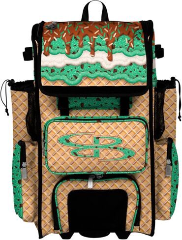 Boombah Rolling Superpack Baseball/Softball Gear Bag - مقبض تلسكوبي - يحمل 4 خفافيش - نسخة عجل in Saudi Arabia