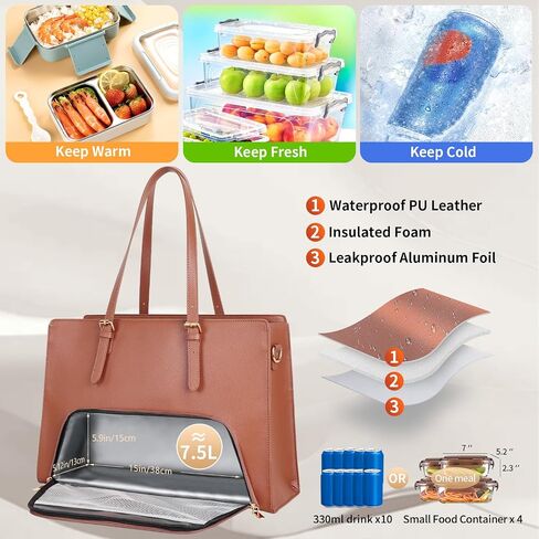 Laptop Tote Bag with Lunch Compartment in Saudi Arabia