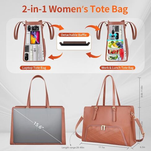 Laptop Tote Bag with Lunch Compartment in Saudi Arabia