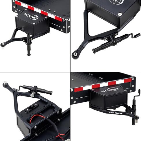Full Metal Truck Trailer with Simulated Reflective Stickers for 1/16 1/18 1/24 RC Crawler Car Upgrades,Gunmetal in Saudi Arabia