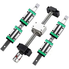 Linear Motion Ball Screw Machine Parts Ball Screw 2pcs HGR25 +4pcs HGH25CA Slider Blocks +1 Set SFU2510 C7 Ball Screw with Nut L300-500mm for Engraving Machine(300mm) in Saudi Arabia
