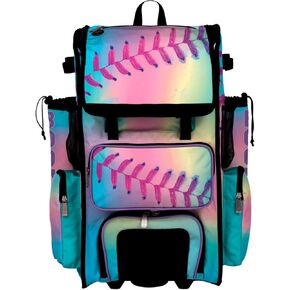 Boombah Superpack Hybrid Rolling Bat Bag - Wheeled & Backpack Version - Softball Dream Multi in Kuwait