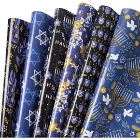 RUSPEPA Fall Wrapping Paper Sheets, Autumn Pumpkin, Sunflower, Leaves and Plaid Design Gift Wrap Paper for Thanksgiving, Birthday, Harvest Gifts, 6 Folded Sheets, 19.68 X 27.5 Inch in Kuwait