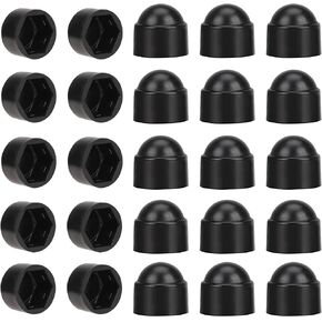 30pcs الترباس Nut Cap M8 × 13 ملم سداسي حماية مسامير غطاء القبة قبة بلاستيكية الترباس (أسود) in Kuwait