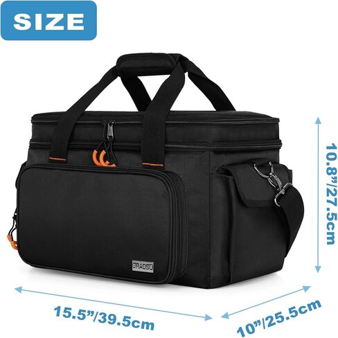 Padded Mixer Carry Bag Compatible with Behringer X-AIR Series Mixers XR12, XR16, XR18, Double Layer DJ Gig Bag with Multiple Pockets for Accessories, Audio Case with Shoulder Strap, Black in Saudi Arabia